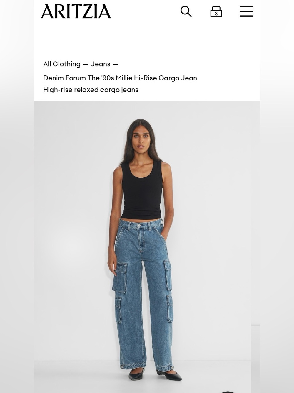 Denim Forum the 90’s Millie Cargo Jean